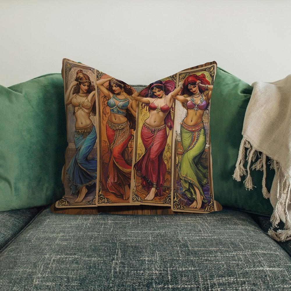 Out Of The Tarot I Belly Dance Throw Pillow 18 in x 18 in