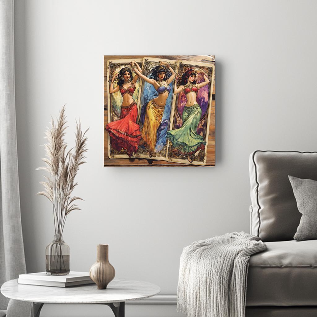 Out of the Tarot II Belly Dance Canvas Art 16 in x 16 in