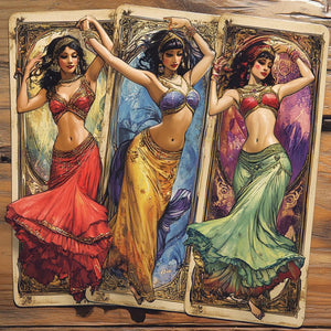 Out of the Tarot II Vintage Red - Belly Dance Art Download