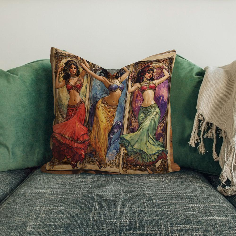 Out Of The Tarot Ii Belly Dance Throw Pillow 18 in x 18 in