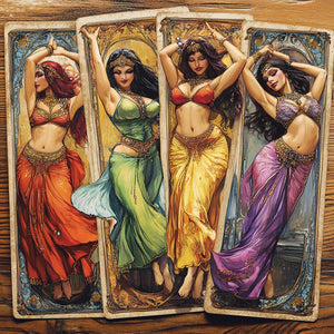 Out of the Tarot IV Vintage Red - Belly Dance Art Download