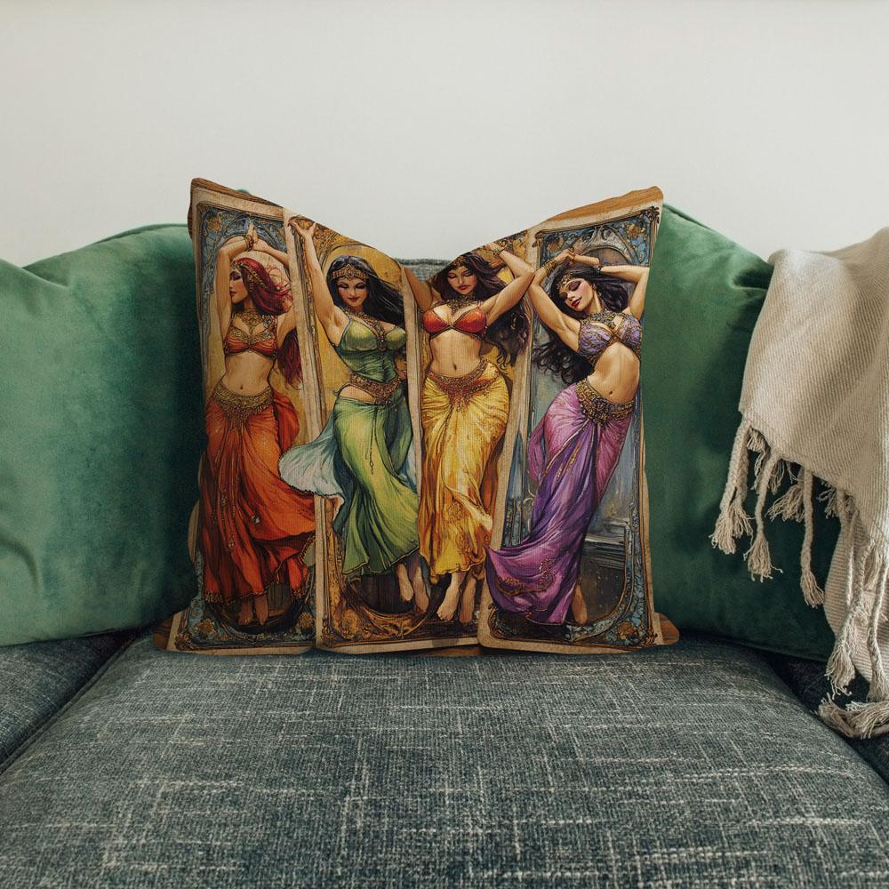 Out Of The Tarot Iv Belly Dance Throw Pillow 18 in x 18 in