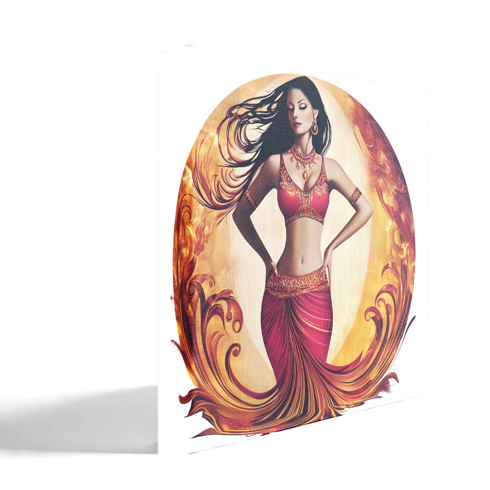 Phoenix Red I Belly Dance Canvas Art 16 in x 16 in