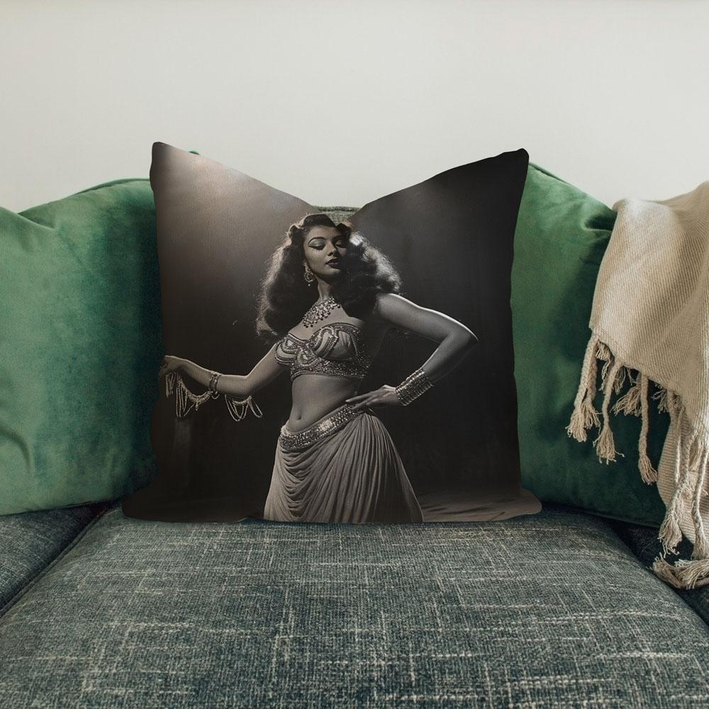 Pure Vintage Egyptian I Belly Dance Throw Pillow 18 in x 18 in