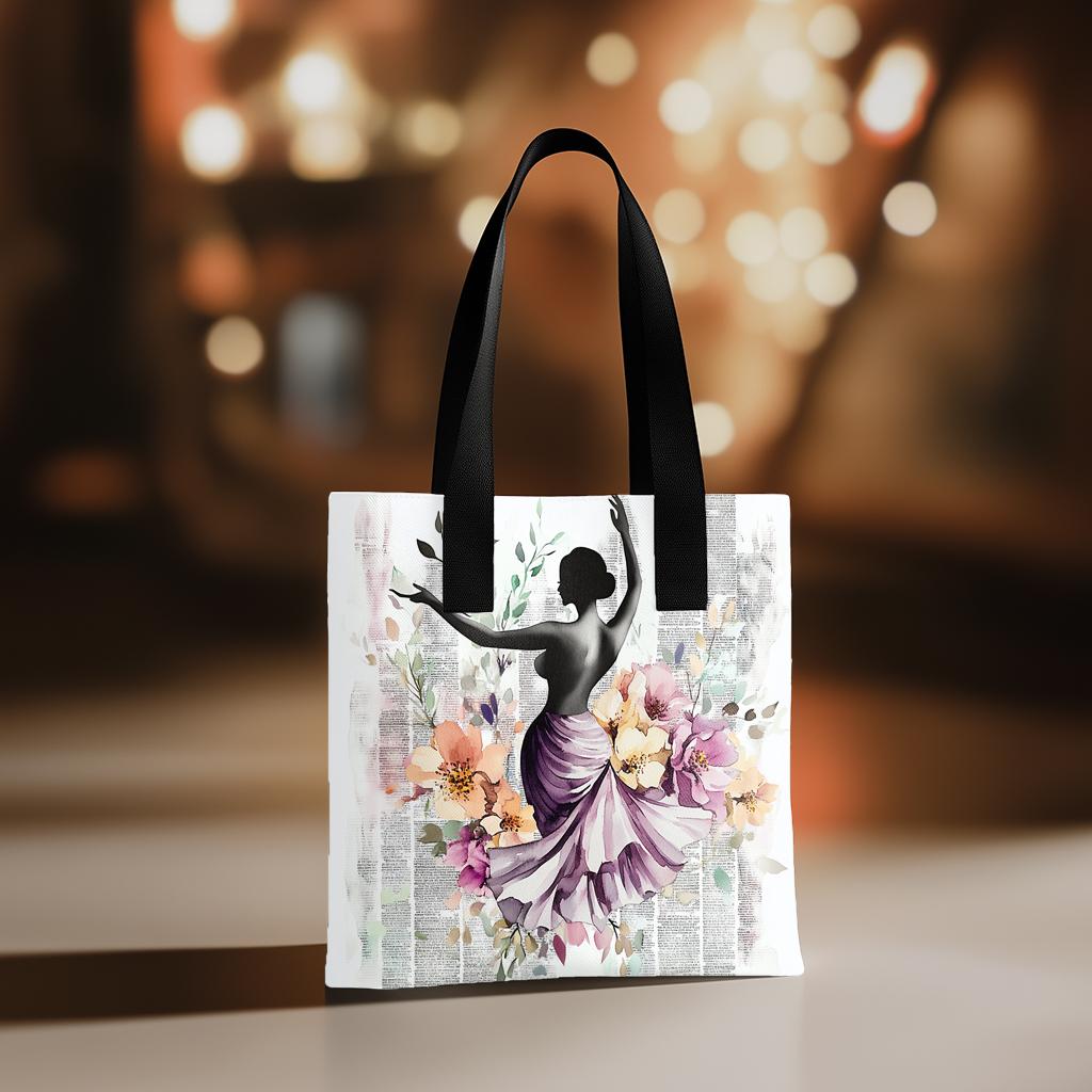 Purple Watercolor Floral I Watercolor Purple - Belly Dance Fashion Tote Bag