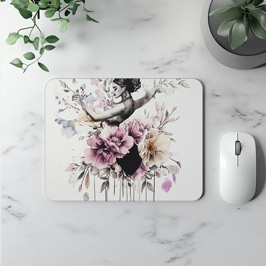 Purple Watercolor Floral II Watercolor Purple - Belly Dance Office Decor | Mouse Pads