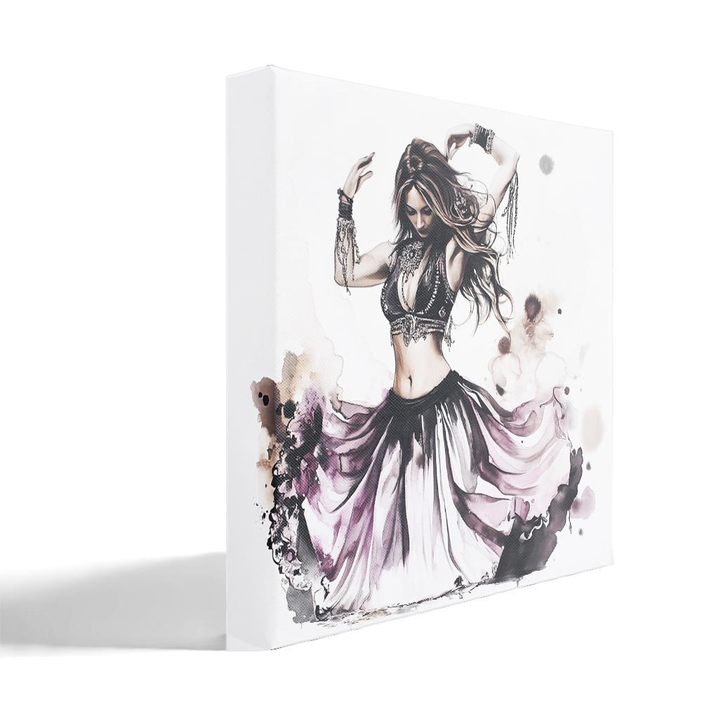 Purple Watercolor I Belly Dance Canvas Art 16 in x 16 in