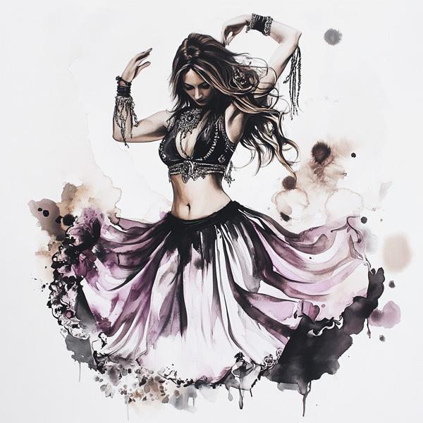 Purple Watercolor I Watercolor Purple - Belly Dance Art Download