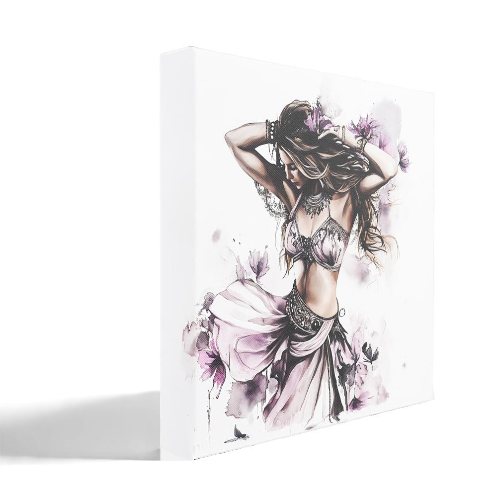 Purple Watercolor II Belly Dance Canvas Art 16 in x 16 in