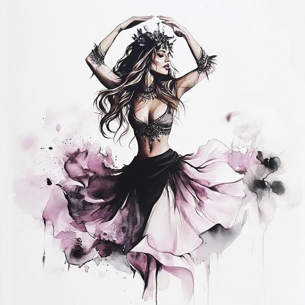 Purple Watercolor III Watercolor Purple - Belly Dance Art Download