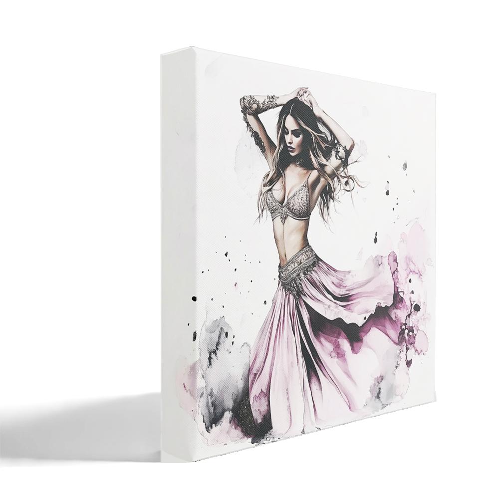 Purple Watercolor IV Belly Dance Canvas Art 16 in x 16 in