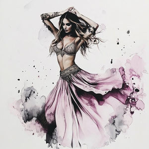 Purple Watercolor IV Watercolor Purple - Belly Dance Art Download