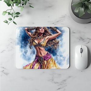 Purple Yellow in Motion I Watercolor Purple - Belly Dance Office Decor | Mouse Pads