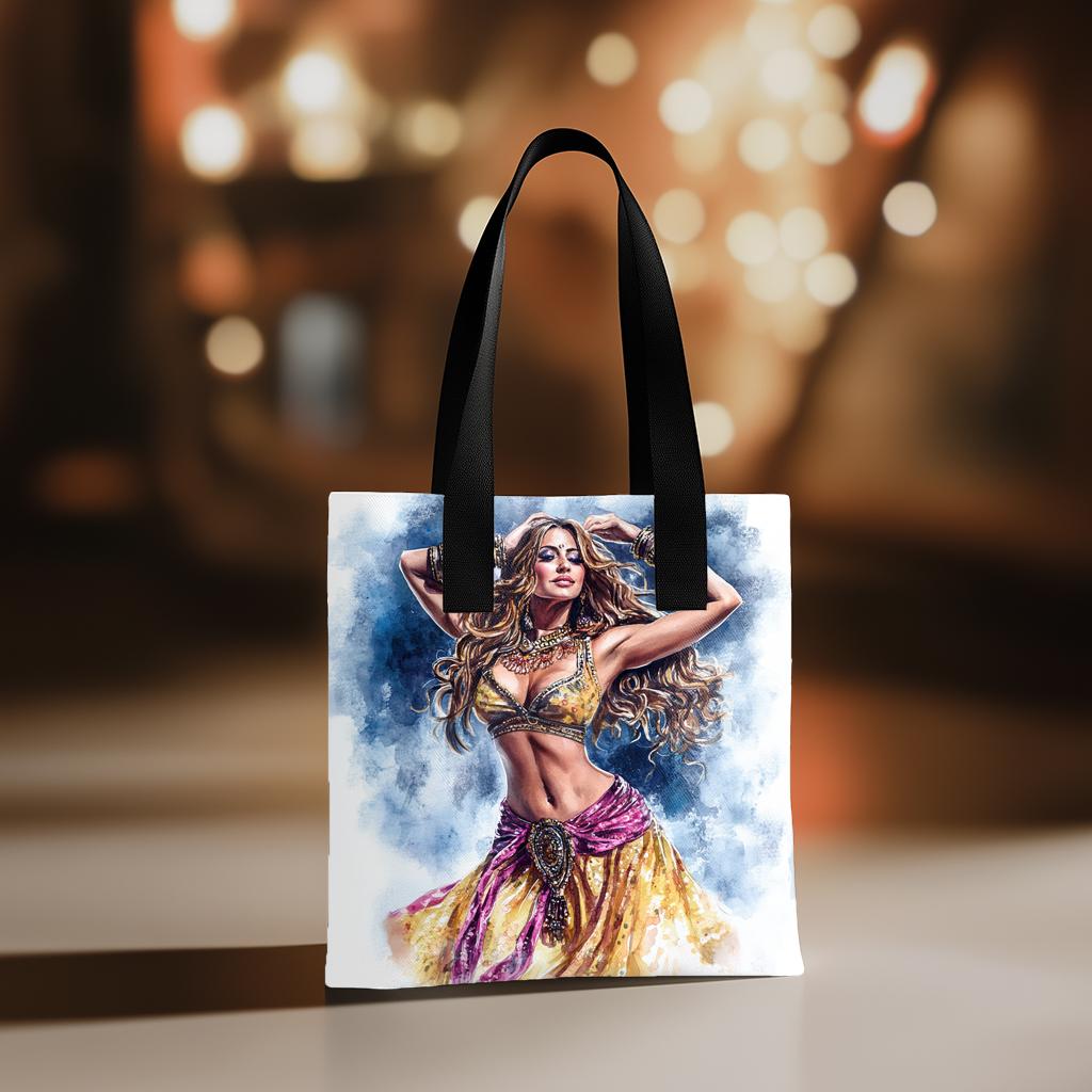 Purple Yellow in Motion I Watercolor Purple - Belly Dance Fashion Tote Bag