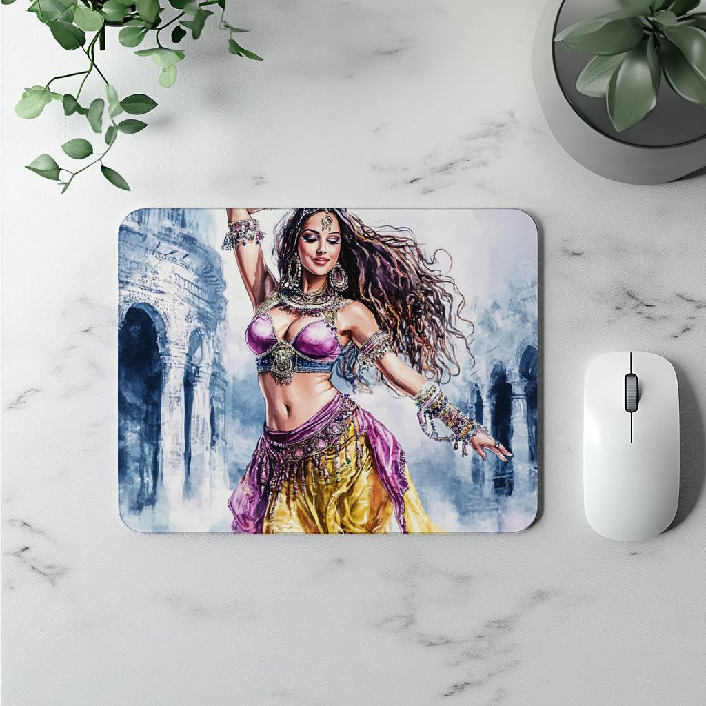 Purple Yellow in Motion II Watercolor Purple - Belly Dance Office Decor | Mouse Pads