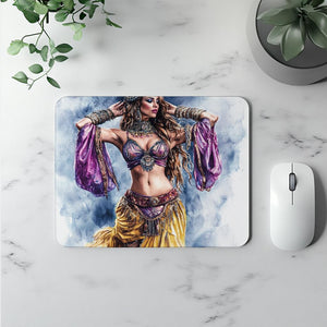 Purple Yellow in Motion III Watercolor Purple - Belly Dance Office Decor | Mouse Pads
