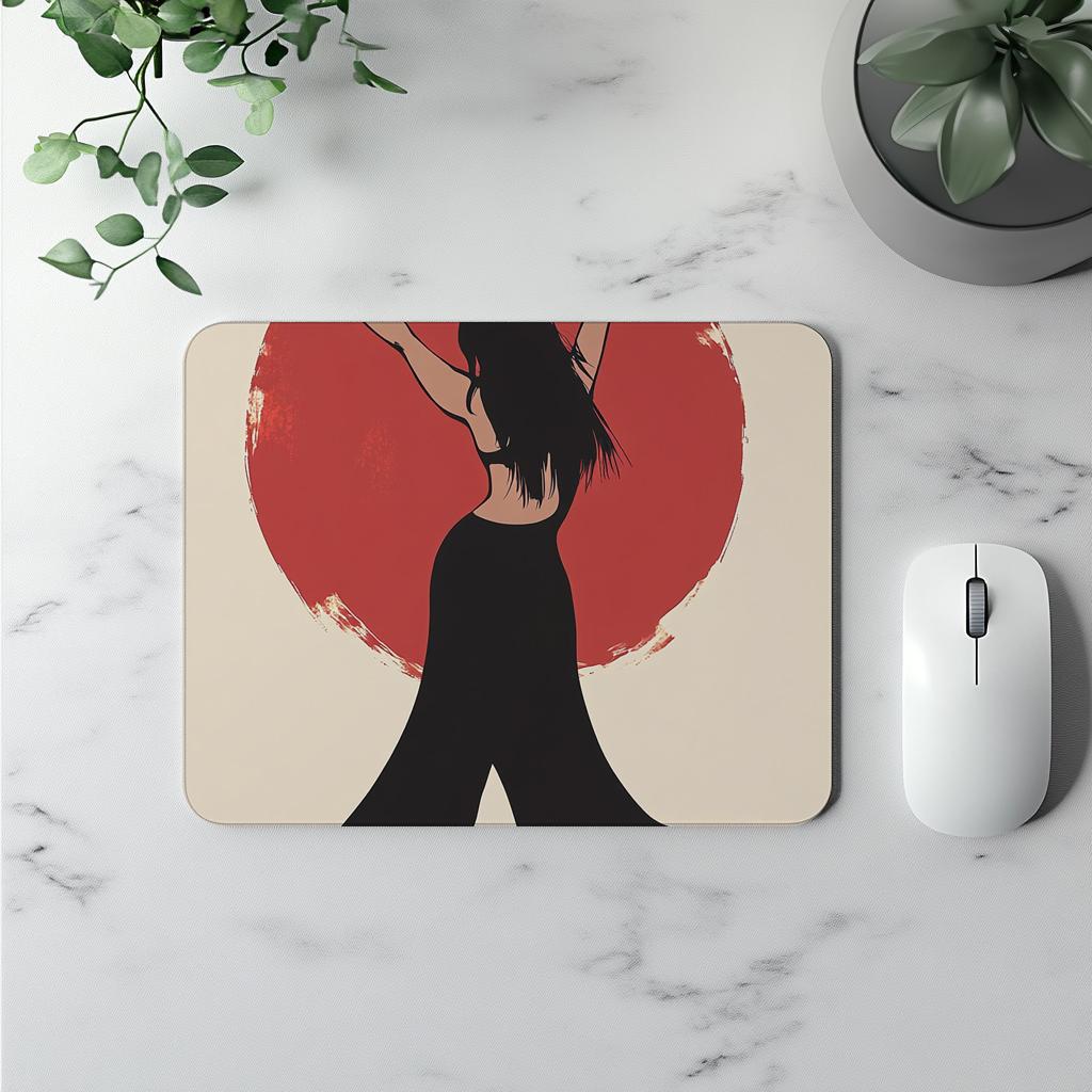 Red Moon Tribal I Watercolor Purple - Belly Dance Office Decor | Mouse Pads