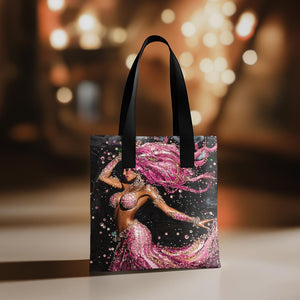 Rhinestone Pink I Watercolor Purple - Belly Dance Fashion Tote Bag
