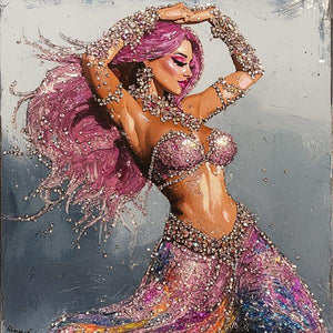 Rhinestone Pink II Watercolor Purple - Belly Dance Art Download