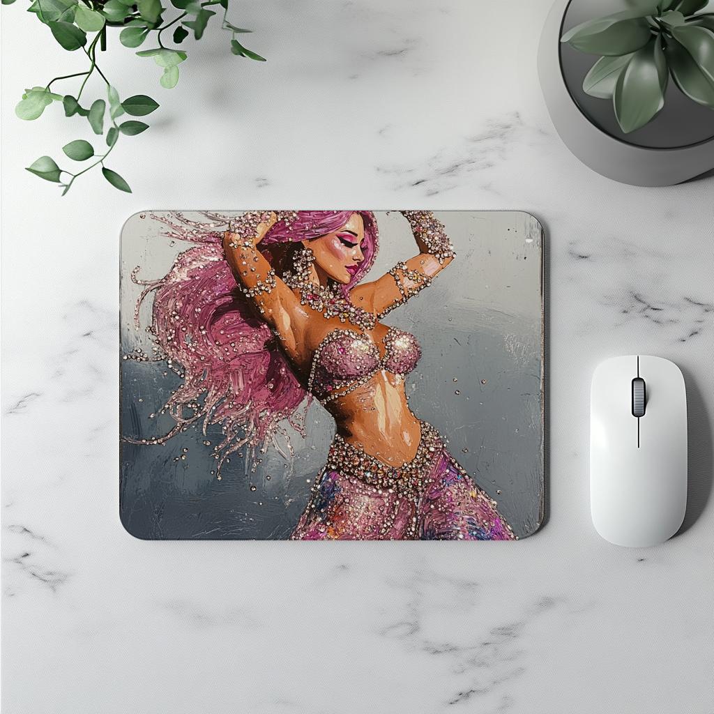 Rhinestone Pink II Watercolor Purple - Belly Dance Office Decor | Mouse Pads