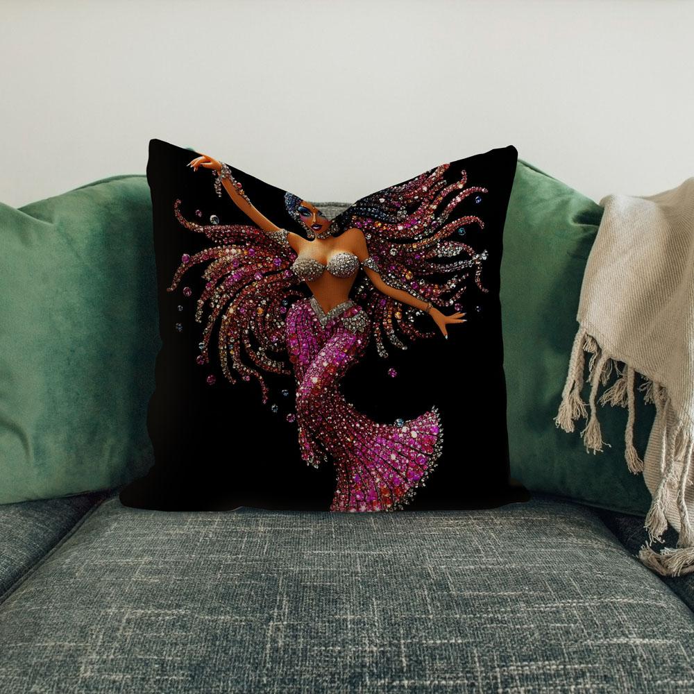 Rhinestone Pink Iii Belly Dance Throw Pillow 18 in x 18 in