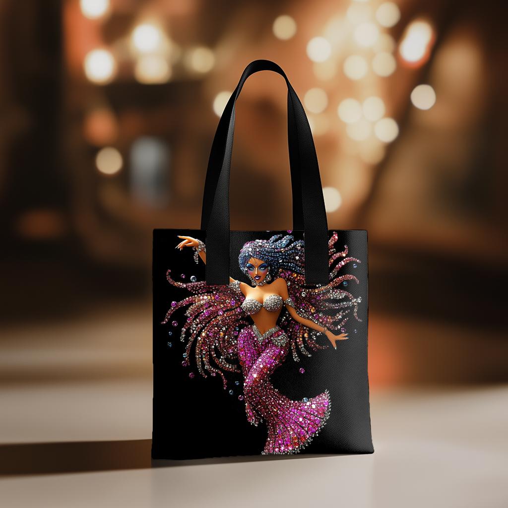 Rhinestone Pink III Watercolor Purple - Belly Dance Fashion Tote Bag