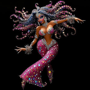 Rhinestone Pink IV Watercolor Purple - Belly Dance Art Download