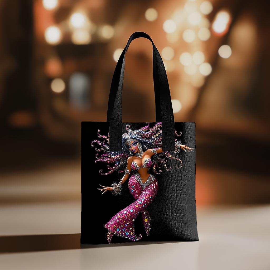 Rhinestone Pink IV Watercolor Purple - Belly Dance Fashion Tote Bag