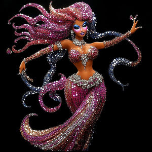 Rhinestone Pink V Watercolor Purple - Belly Dance Art Download