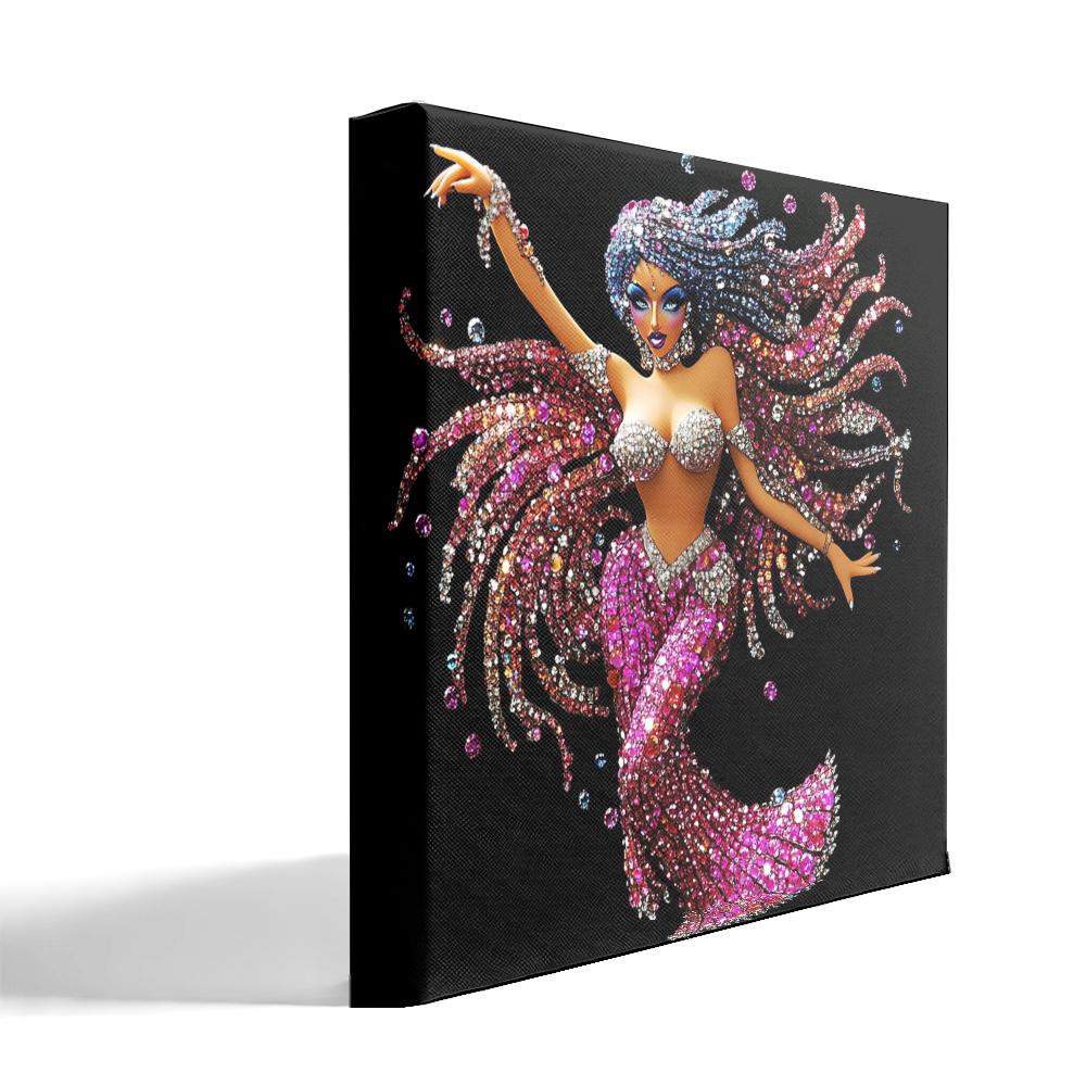 Rhinestone Pink VI Belly Dance Canvas Art 16 in x 16 in