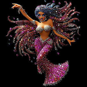 Rhinestone Pink VI Watercolor Purple - Belly Dance Art Download