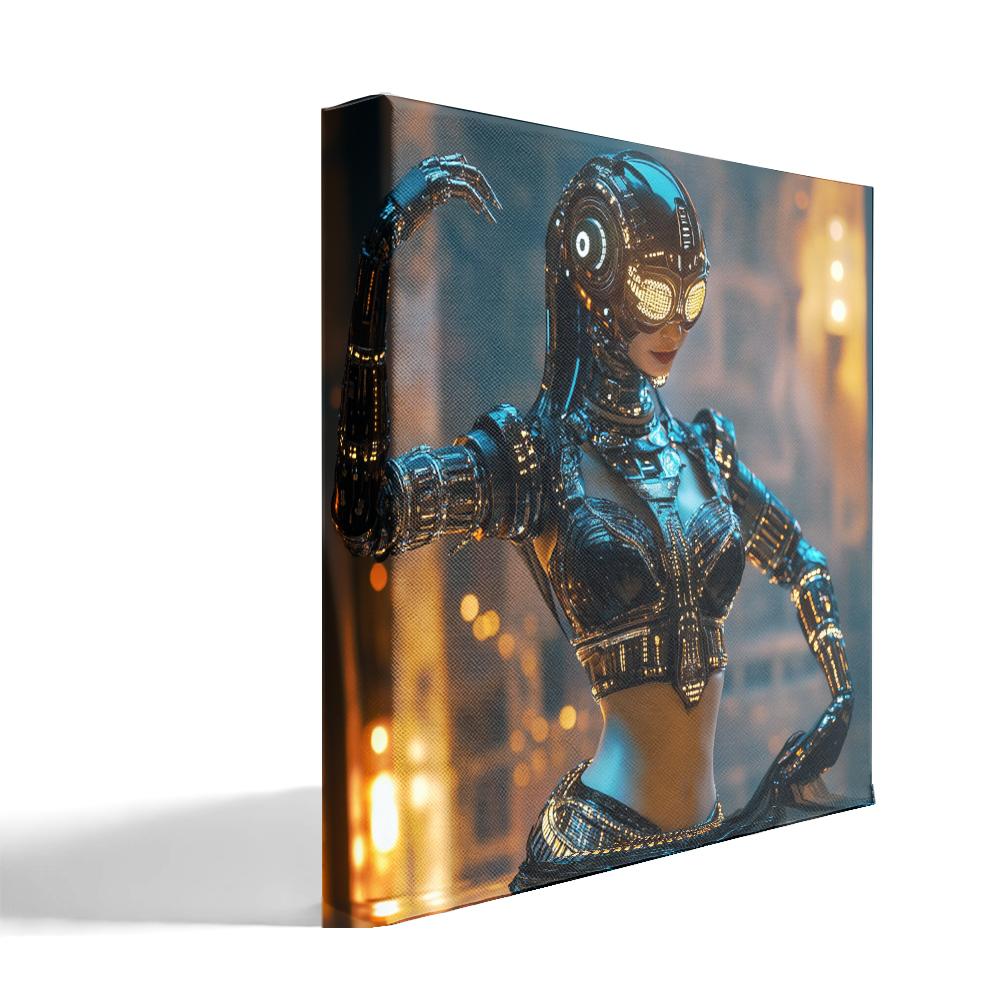 Robot Futuristic I Belly Dance Canvas Art 16 in x 16 in