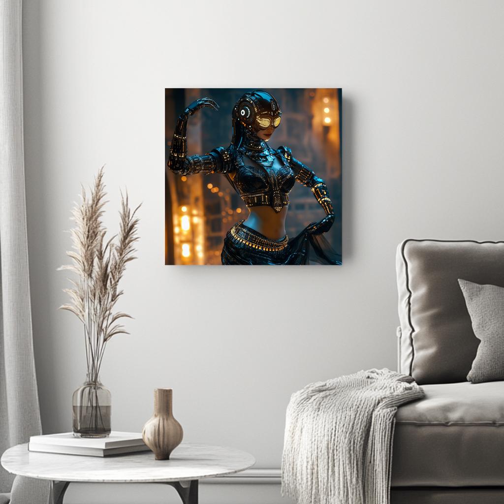Robot Futuristic I Belly Dance Canvas Art 16 in x 16 in