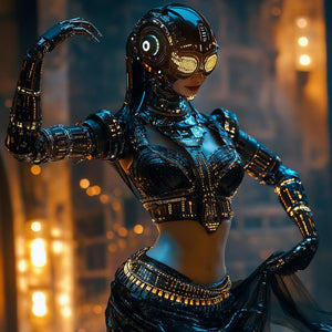Robot Futuristic I Vintage Red - Belly Dance Art Download