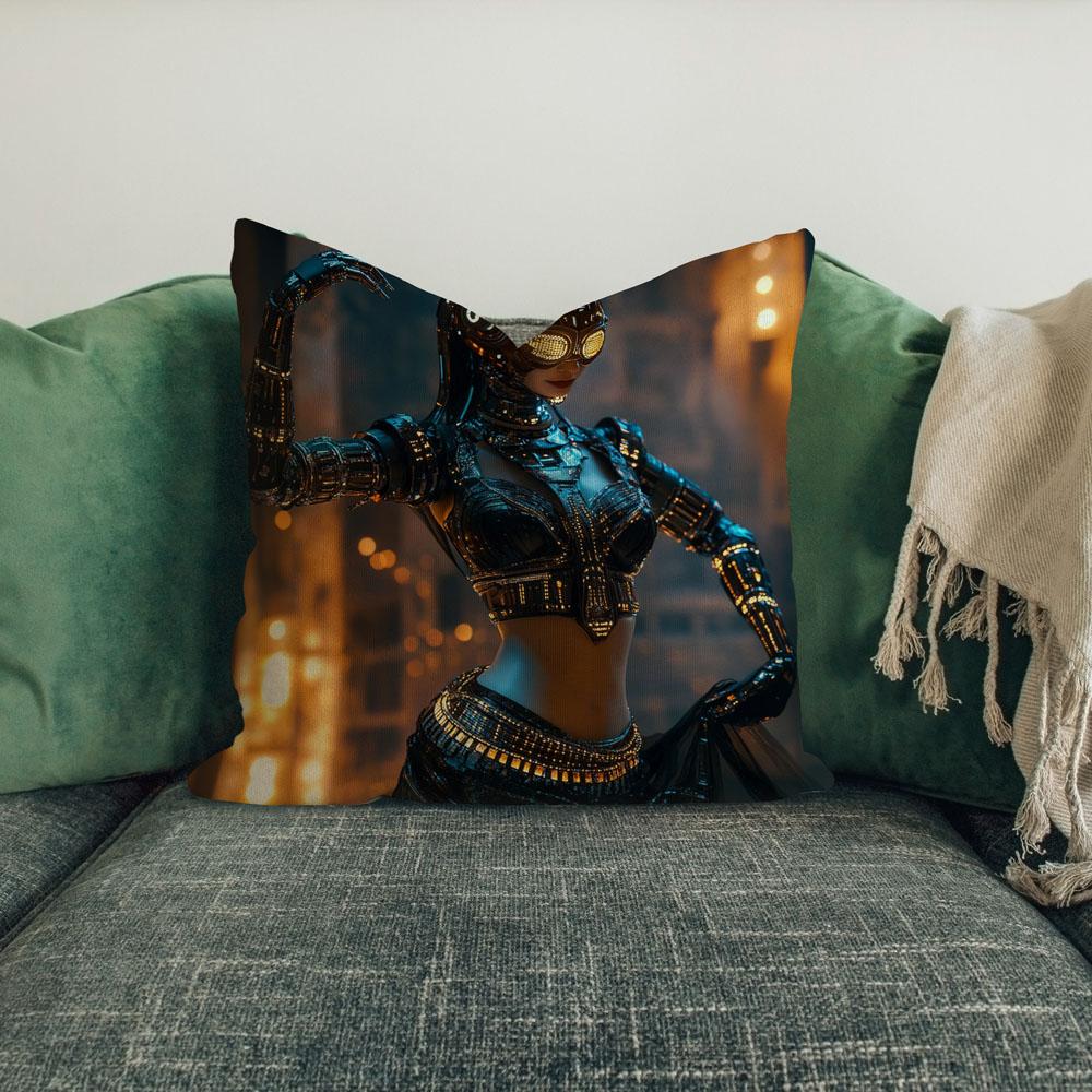 Robot Futuristic I Belly Dance Throw Pillow 18 in x 18 in