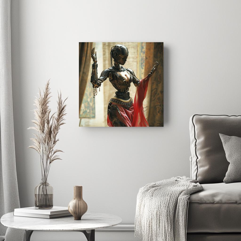 Robot Futuristic II Belly Dance Canvas Art 16 in x 16 in