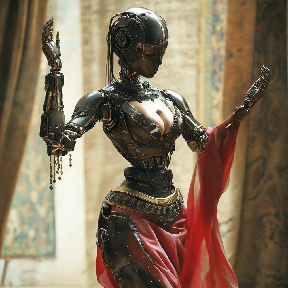 Robot Futuristic II Vintage Red - Belly Dance Art Download