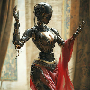 Robot Futuristic II Vintage Red - Belly Dance Art Download