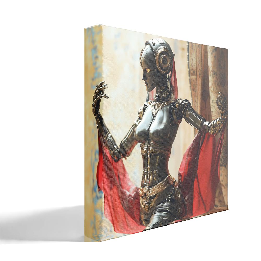 Robot Futuristic III Belly Dance Canvas Art 16 in x 16 in