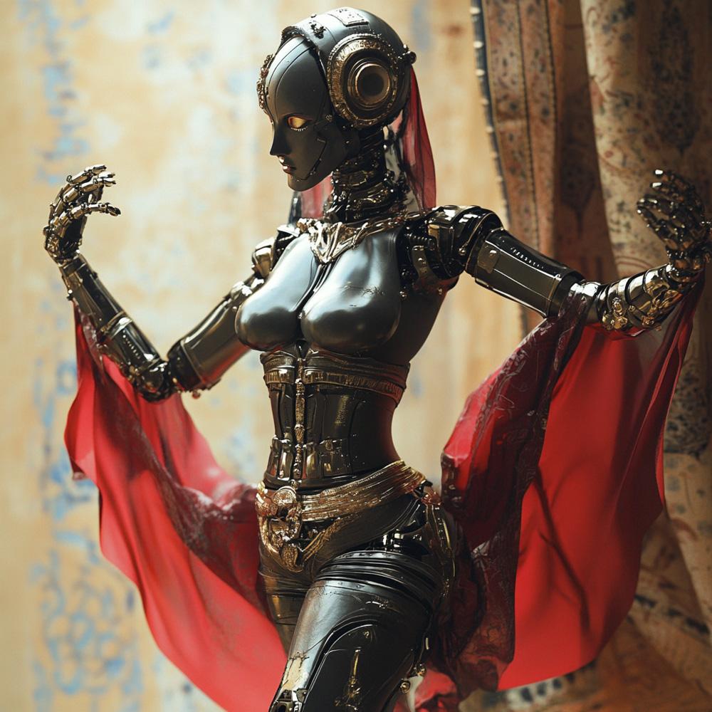 Robot Futuristic III Vintage Red - Belly Dance Art Download