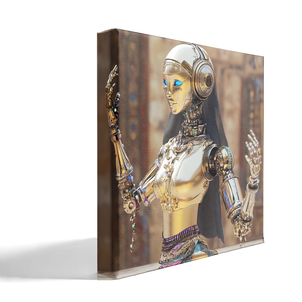 Robot Futuristic IV Belly Dance Canvas Art 16 in x 16 in