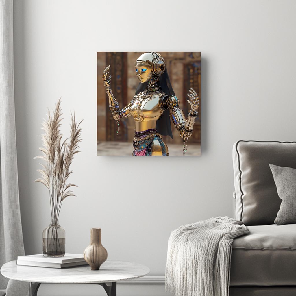 Robot Futuristic IV Belly Dance Canvas Art 16 in x 16 in