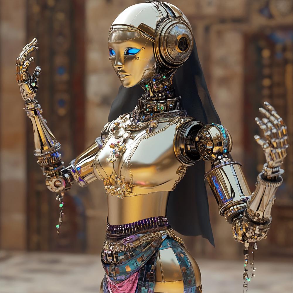 Robot Futuristic IV Vintage Red - Belly Dance Art Download