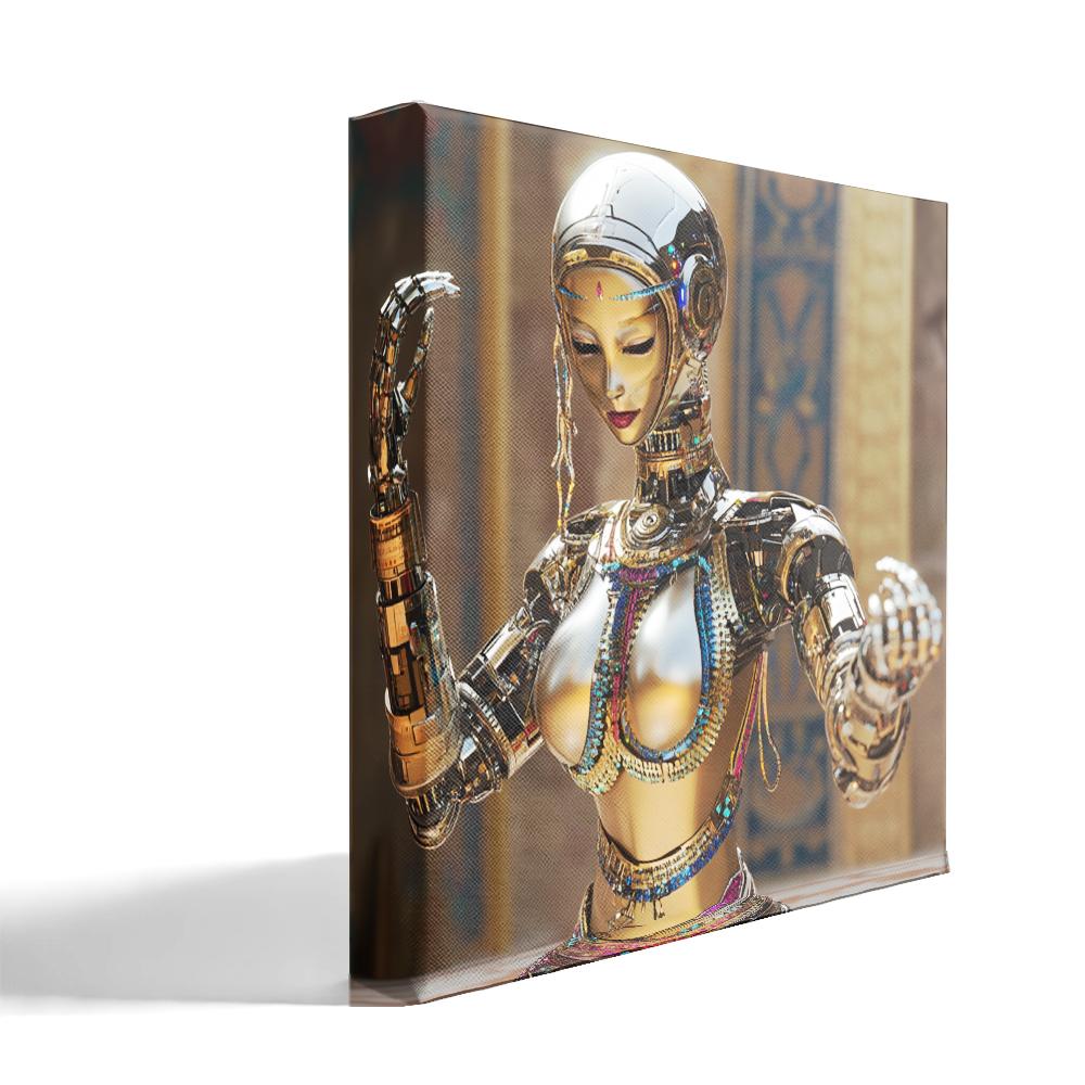 Robot Futuristic V Belly Dance Canvas Art 16 in x 16 in