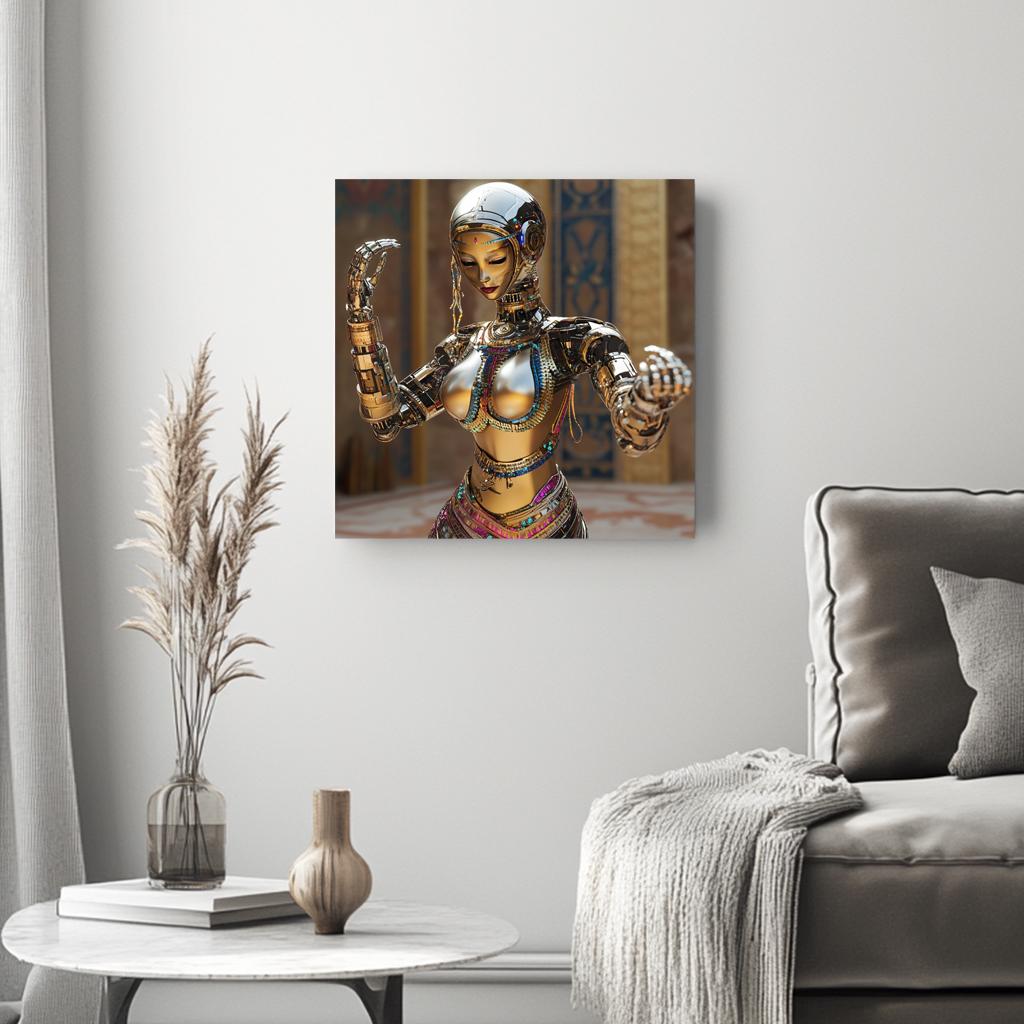Robot Futuristic V Belly Dance Canvas Art 16 in x 16 in