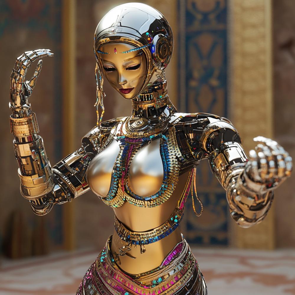 Robot Futuristic V Vintage Red - Belly Dance Art Download