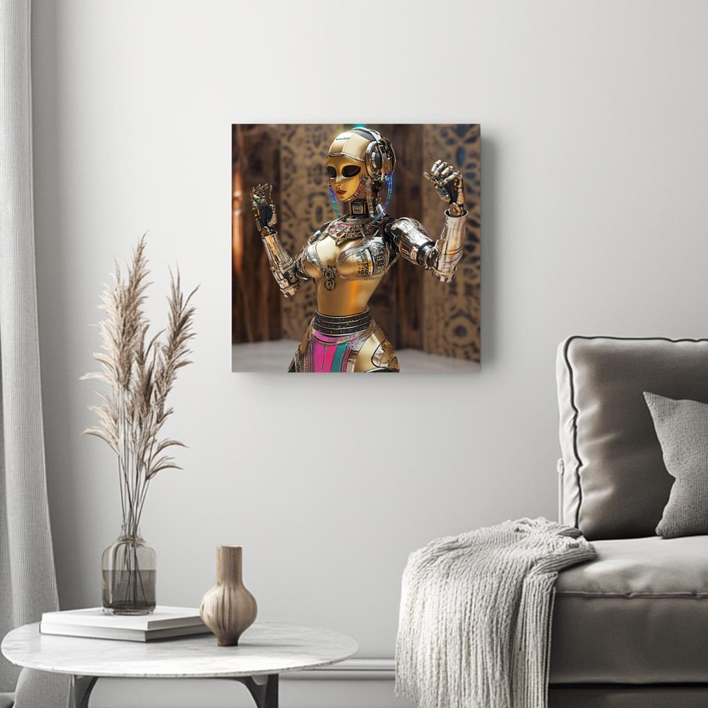 Robot Futuristic VI Belly Dance Canvas Art 16 in x 16 in