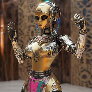 Robot Futuristic VI Vintage Red - Belly Dance Art Download
