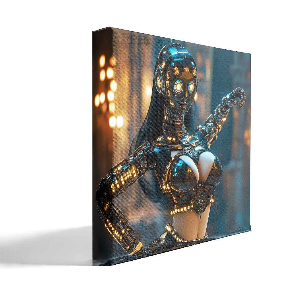 Robot Futuristic VII Belly Dance Canvas Art 16 in x 16 in