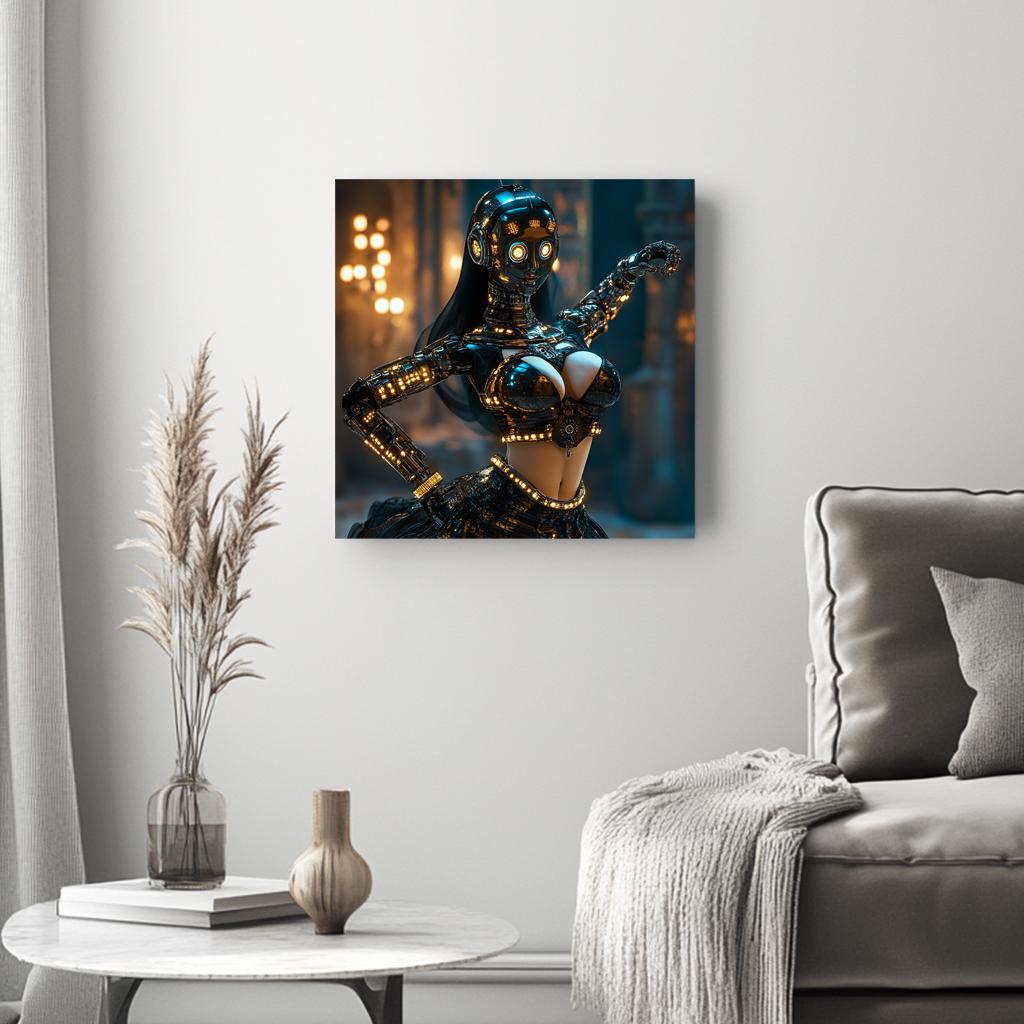 Robot Futuristic VII Belly Dance Canvas Art 16 in x 16 in
